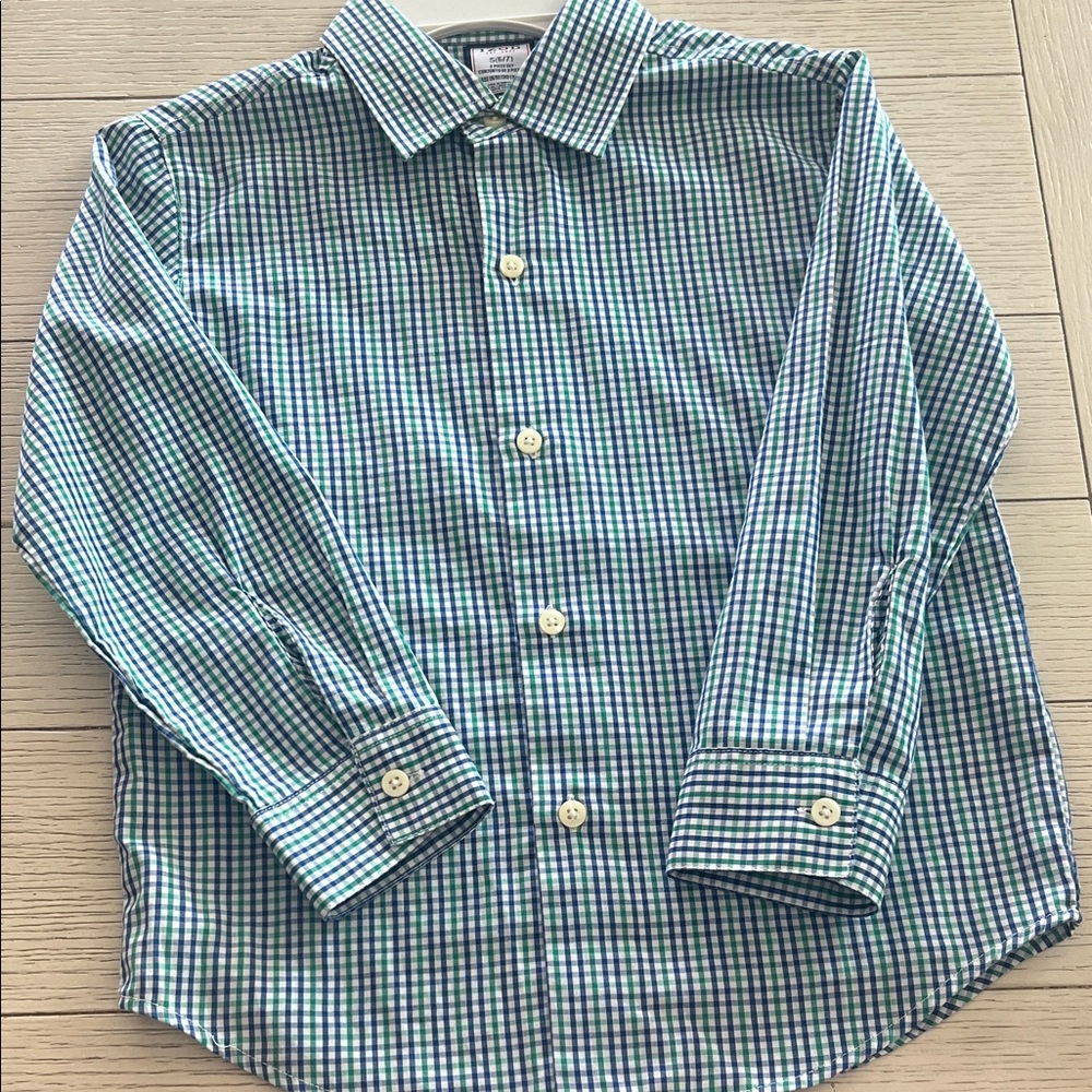 Izod Green & Blue Gingham Button-Down Shirt